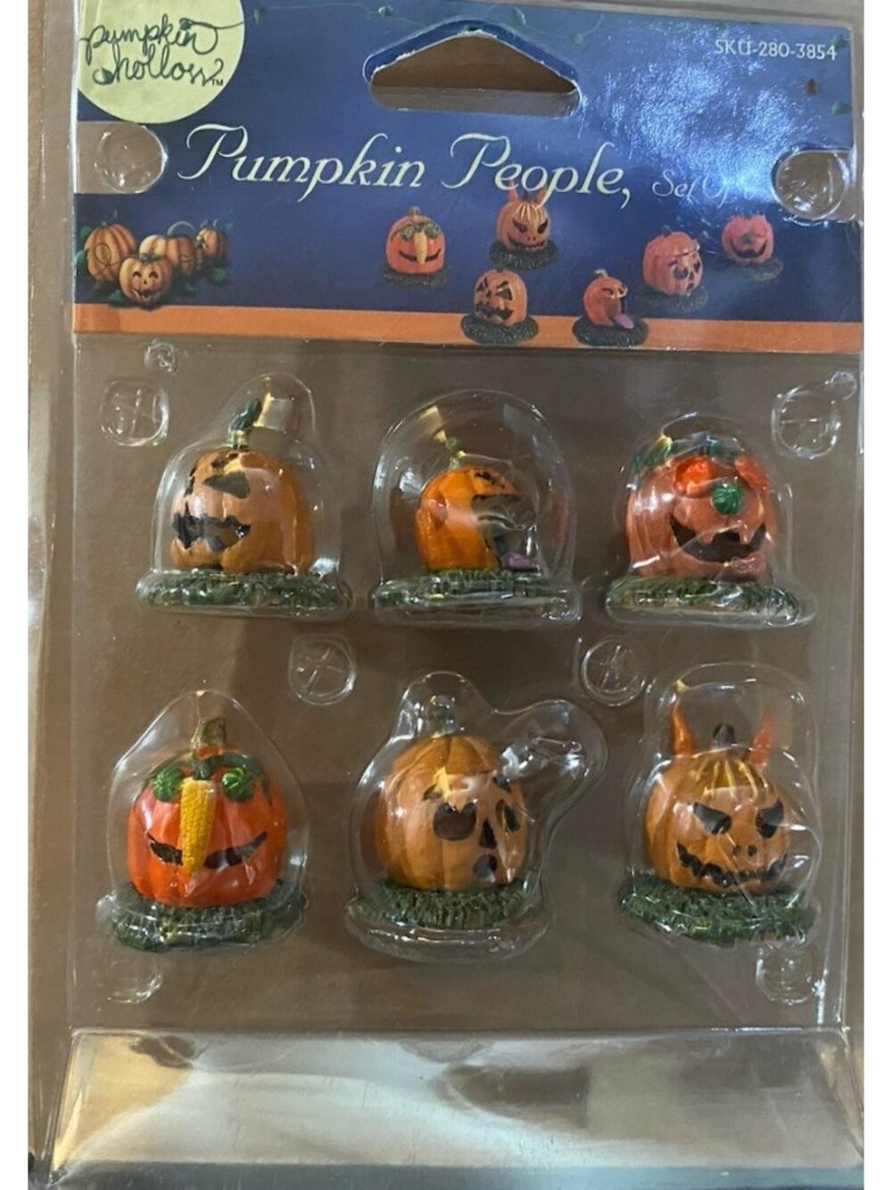 Lemax Spooky Town Pumpkin People Figurines Set of 6 Resin 2006 Halloween Village